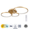 GloboStar® NEMESIS 61110 Φωτιστικό Οροφής Δαχτυλίδι-Κύκλος LED CCT 98W 11858lm 360° AC 220-240V – Εναλλαγή Φωτισμού μέσω Τηλεχειριστηρίου All In One Ψυχρό 6000k+Φυσικό 4500k+Θερμό 2700k Dimmable Φ25+35+45cm+BackLight – Χρυσό Βούρτσας – 3 Years Warranty