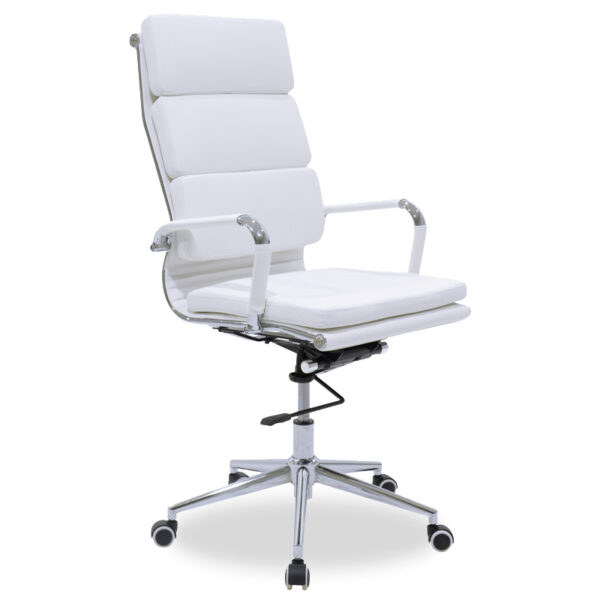 Manager office chair Tokyo pakoworld with PU white colour 033-000006