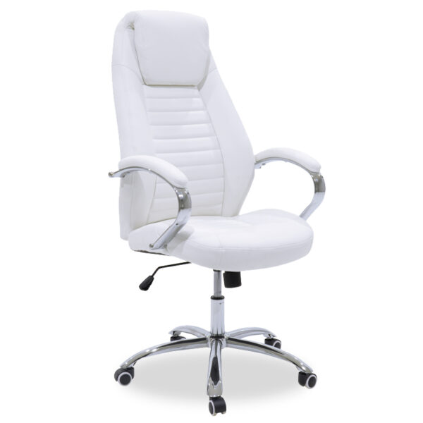 Sonar pakoworld manager office chair with PU in white colour 033-000008