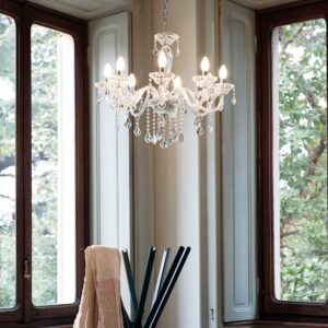 IDEAL LUX Κρεμαστό 8Φωτο Φωτιστικό TIEPOLO 8xE14 από Κρύσταλλο – 034720