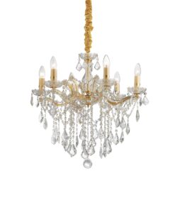 IDEAL LUX Κρεμαστό Φωτιστικό FLORIAN 6xE14 Χρυσού Χρώματος – 035635