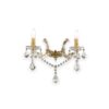 IDEAL LUX Απλίκα Τοίχου FLORIAN 2xE14 Κρύσταλλο Χρυσού Χρώματος – 035659