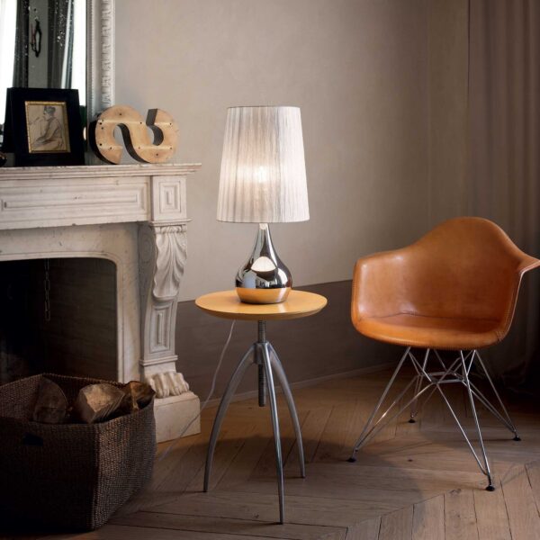 IDEAL LUX Επιτραπέζιο Φωτιστικό ETERNITY 1xE14 Χρώματος Χρωμίου – 035987