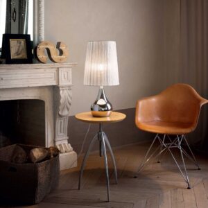 IDEAL LUX Επιτραπέζιο Φωτιστικό ETERNITY 1xE27 Ασημί Χρώματος – 036007