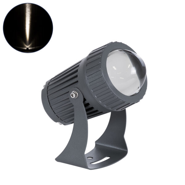 GloboStar® SPOT-FENIA 90134 Σποτ Φωτισμου Wall Washer LED 10W 1150lm 5° DC 24V Αδιάβροχο IP65 D7 x H12cm Φυσικό Λευκό 4000K - Γκρι Ανθρακί - 3 Years Warranty