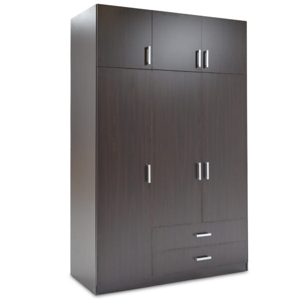 3 Door wardrobe Royal pakoworld with loft wenge 150x58x230 043-000070