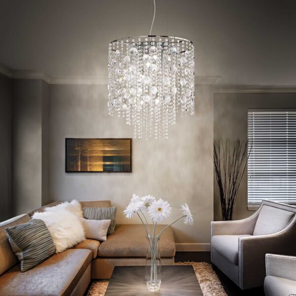 IDEAL LUX Κρεμαστό Φωτιστικό EVASIONE 10xG9 Κρύσταλλο – 044767