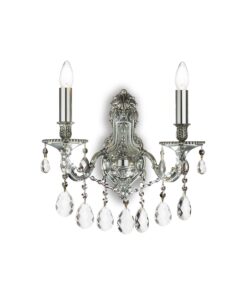 IDEAL LUX Απλίκα Τοίχου GIOCONDA 2xE14 Ασημί Χρώματος – 044910
