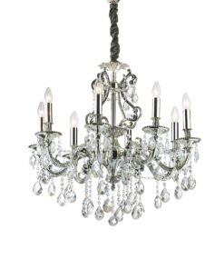 IDEAL LUX Κρεμαστό Φωτιστικό GIOCONDA 8xE14 Κρύσταλλο – 044934
