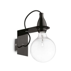 IDEAL LUX Φωτιστικό Τοίχου MINIMAL 1xE27 Μαύρου Χρώματος – 045214
