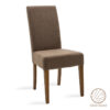 Chair Ditta pakoworld with light brown fabric – wooden legs walnut 047-000038