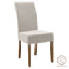Chair Ditta pakoworld with grey fabric – wooden legs walnut 047-000056