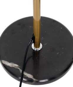 GloboStar® VERSA 00832 Μοντέρνο Φωτιστικό Δαπέδου Μονόφωτο 1 x E27 Μπρονζέ Χρυσό Μεταλλικό Καμπάνα με Μαύρη Μαρμάρινη Βάση D15 x H155cm