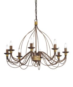 IDEAL LUX Κρεμαστό Φωτιστικό CORTE 8xE14 Καφέ Χρώματος – 057194