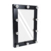 GloboStar® MAKEUP MIRROR-60×90-5 Μοντέρνος Καθρέπτης Μακιγιάζ με Πλαίσιο Φυσικού Ξύλου με Διακόπτη On/Off 10 x E27 AC220-240V – Μ60 x Π7 x Υ90cm – Μαύρος Έβενος