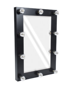 GloboStar® MAKEUP MIRROR-60×90-5 Μοντέρνος Καθρέπτης Μακιγιάζ με Πλαίσιο Φυσικού Ξύλου με Διακόπτη On/Off 10 x E27 AC220-240V – Μ60 x Π7 x Υ90cm – Μαύρος Έβενος