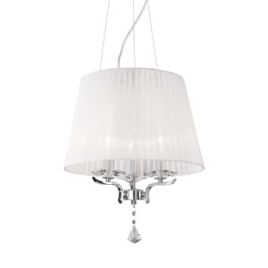 IDEAL LUX Κρεμαστό Φωτιστικό PEGASO 3xE14 Χρωμίου Λευκού Χρώματος – 059235