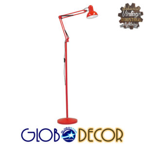 GloboStar® AUDREY 01470 Vintage Φωτιστικό Δαπέδου Μονόφωτο 1 x E27 Κόκκινο Μεταλλικό Καμπάνα D15 x H190cm