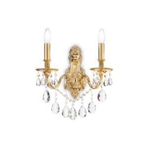 IDEAL LUX Απλίκα Τοίχου GIOCONDA 2xE14 Χρυσού Χρώματος – 060491
