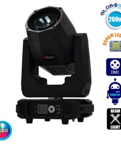 Επαγγελματική Κινούμενη Ρομποτική Κεφαλή BEAM CREE LED ΖΟΟΜ 2° 200W 230V DMX512 RGBW GloboStar 51165