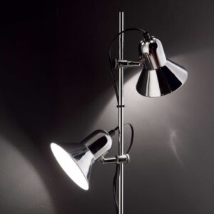 IDEAL LUX Φωτιστικό Δαπέδου POLLY 2xE27 Ασημί Χρώματος – 061115