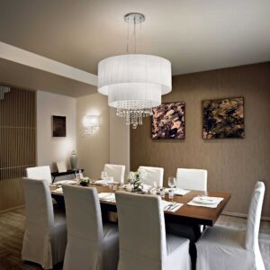 IDEAL LUX Κρεμαστό Φωτιστικό OPERA 6xE27 Λευκού Χρώματος – 068299