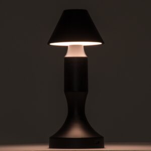 GloboStar® LUNNA 76478 Μοντέρνο Επιτραπέζιο Φωτιστικό Πορτατίφ LED 1.5W 105lm 120° DC 5V Επαναφορτιζόμενο με Μπαταρία Li-ion 1800mAh – Διακόπτη Αφής με 3 Εναλλαγές Φωτισμού CCT Θερμό – Φυσικό – Ψυχρό 1500K – 4500K – 6000K Dimmable – D9 x 23cm – Ασημί