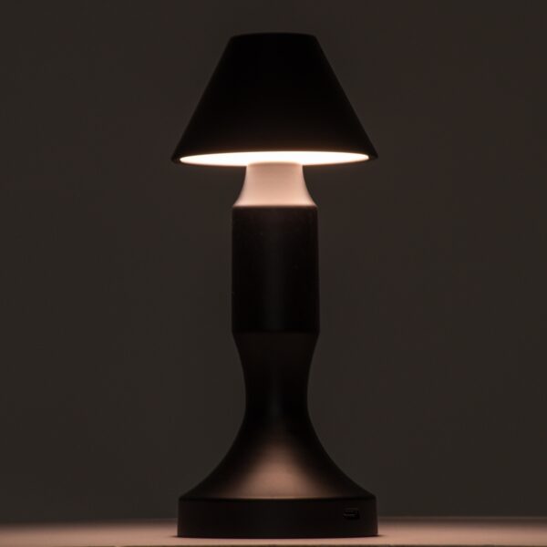 GloboStar® LUNNA 76478 Μοντέρνο Επιτραπέζιο Φωτιστικό Πορτατίφ LED 1.5W 105lm 120° DC 5V Επαναφορτιζόμενο με Μπαταρία Li-ion 1800mAh – Διακόπτη Αφής με 3 Εναλλαγές Φωτισμού CCT Θερμό – Φυσικό – Ψυχρό 1500K – 4500K – 6000K Dimmable – D9 x 23cm – Ασημί