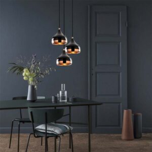 Φωτιστικό οροφής τρίφωτο Elprecious pakoworld E27 μαύρο-μπρονζέ Φ37×111εκ 071-000732