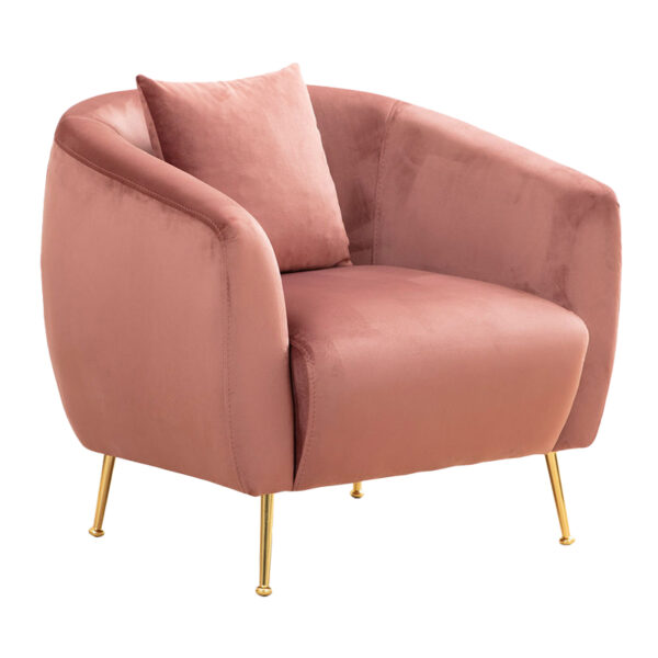 Armchair PWF-0574 pakoworld fabric pink 70x82x82cm 071-001283