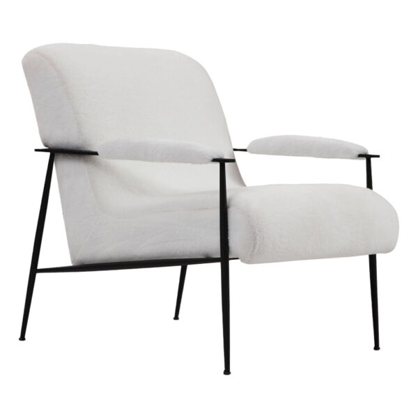 Armchair PWF-0578 pakoworld fabric white 75x80x85cm 071-001286