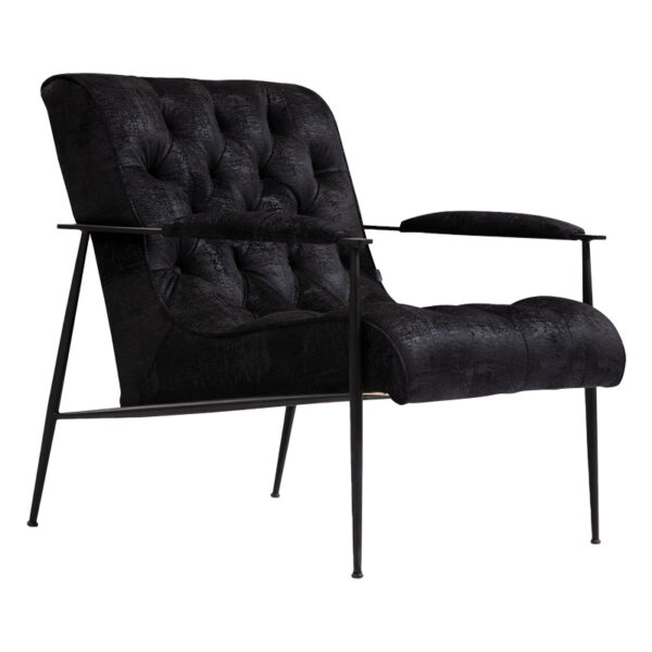 Armchair PWF-0582 pakoworld fabric black 75x80x85cm 071-001287