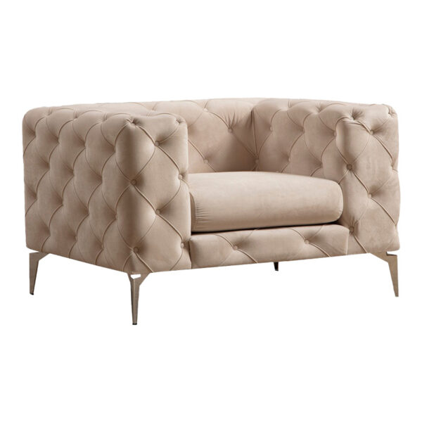 Armchair PWF-0579 pakoworld fabric ecru 108x90x70cm 071-001288
