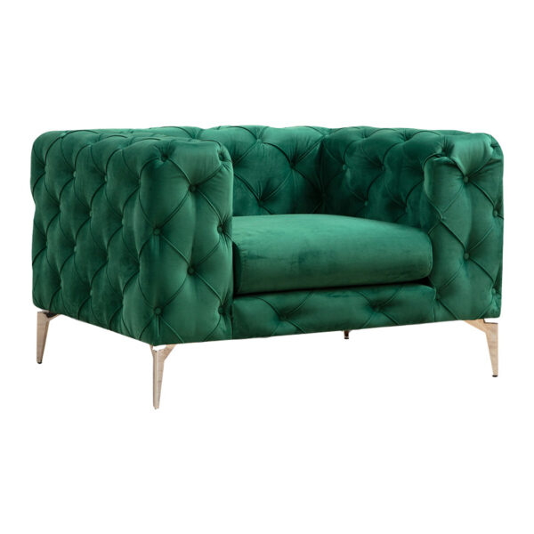 Armchair PWF-0579 pakoworld fabric green 108x90x70cm 071-001289