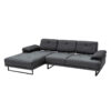 Corner sofa with right angle PWF-0586 pakoworld dark grey fabric 314x174x83cm 071-001460