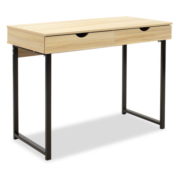 Metalic computer table Vitor MDF in maple wood color 100x48x75cm 072-000005