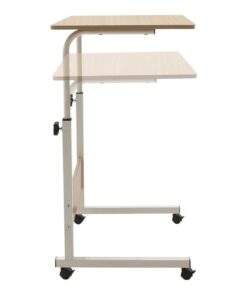 Γραφείο Piper pakoworld με αυξομείωση ύψους-MDF φυσικό-λευκό 60x40x69-90εκ – 072-000024