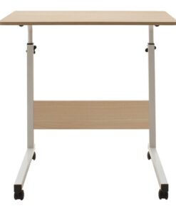 Γραφείο Piper pakoworld με αυξομείωση ύψους-MDF φυσικό-λευκό 60x40x69-90εκ – 072-000024