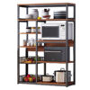 Floor shelf unit Leena pakoworld metallic in black-walnut color 80x30x142cm 072-000040