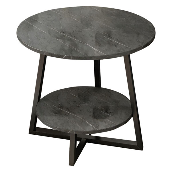 Coffee table Rota MDF color dark grey marble-black D60x60cm 072-000061