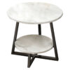 Coffee table Rota MDF color white marble-black D60x60cm 072-000062