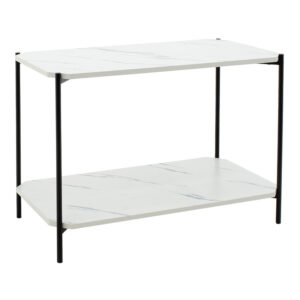Coffee table Mara MDF white marble-black 80x40x55cm 072-000065
