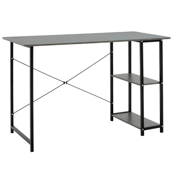 Mount pakoworld desk with shelf-MDF antique gray-black 120x60x76cm 072-000067