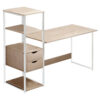 Zayn ÉÉ pakoworld desk with shelf-MDF natural-white 107x40x110cm 072-000069