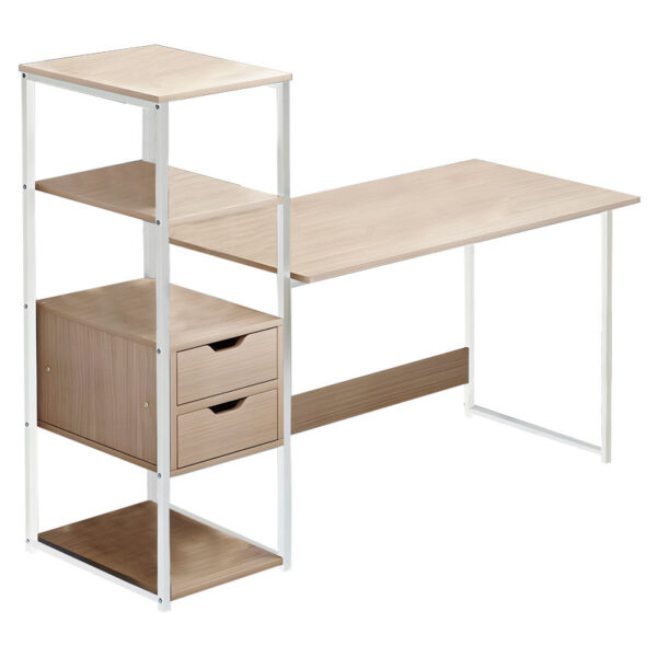Zayn ÉÉ pakoworld desk with shelf-MDF natural-white 107x40x110cm 072-000069