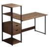 Zayn ÉÉ pakoworld desk with shelf-MDF walnut-black 107x40x110cm 072-000070
