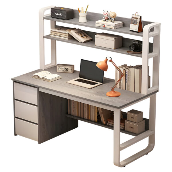 Soco pakoworld desk with shelf-MDF gray-white 120x50x144cm 072-000075