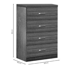 Συρταριέρα Killian pakoworld  με 4 συρτάρια zebrano 80x40x80εκ 072-000079