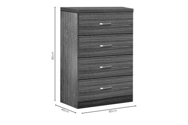 Συρταριέρα Killian pakoworld  με 4 συρτάρια zebrano 80x40x80εκ 072-000079