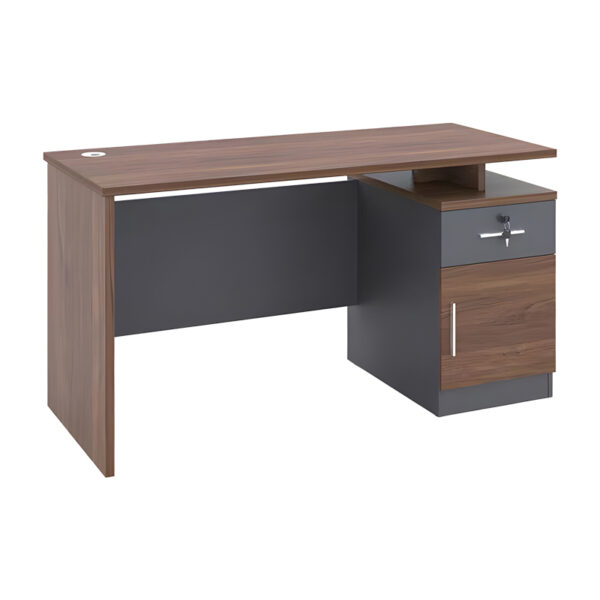 Work desk Cassius pakoworld melamine dark grey-walnut 120x60x75cm 072-000080